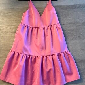 H&M pink satin min dress